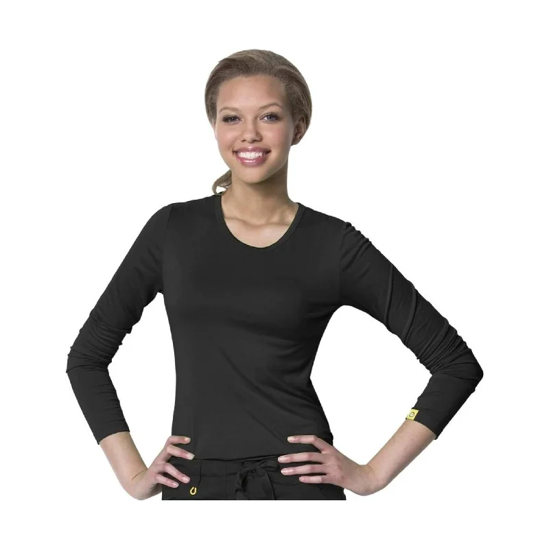 Casual Chic WonderWink Women's Silky Long Sleeve Tee - Black