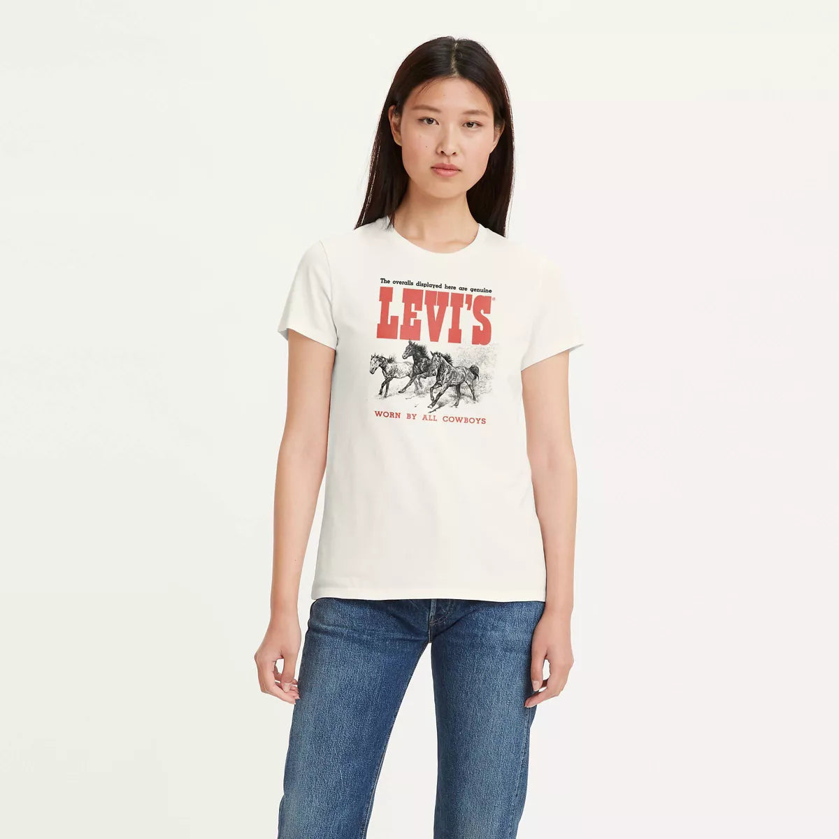 Bid Farewell To The Old Season Levi's  The Perfect Tee Core Housemark - Horse Trio Egret