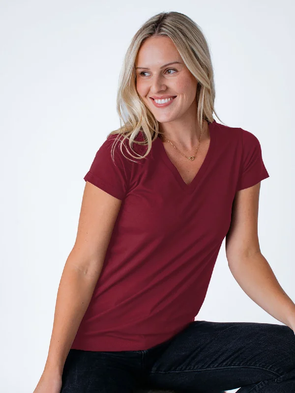 Stupidly Low Prices Women's Cosmic Red V-Neck